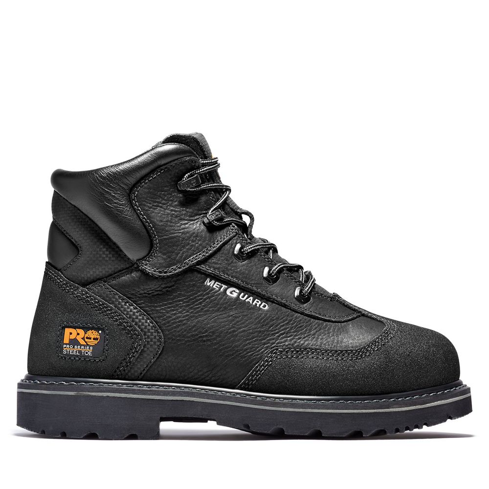 Timberland Μποτακια Εργασίας Ανδρικα Μαυρα - Pro® Met Guard 6" Steel Toe - Greece 7158496-FP